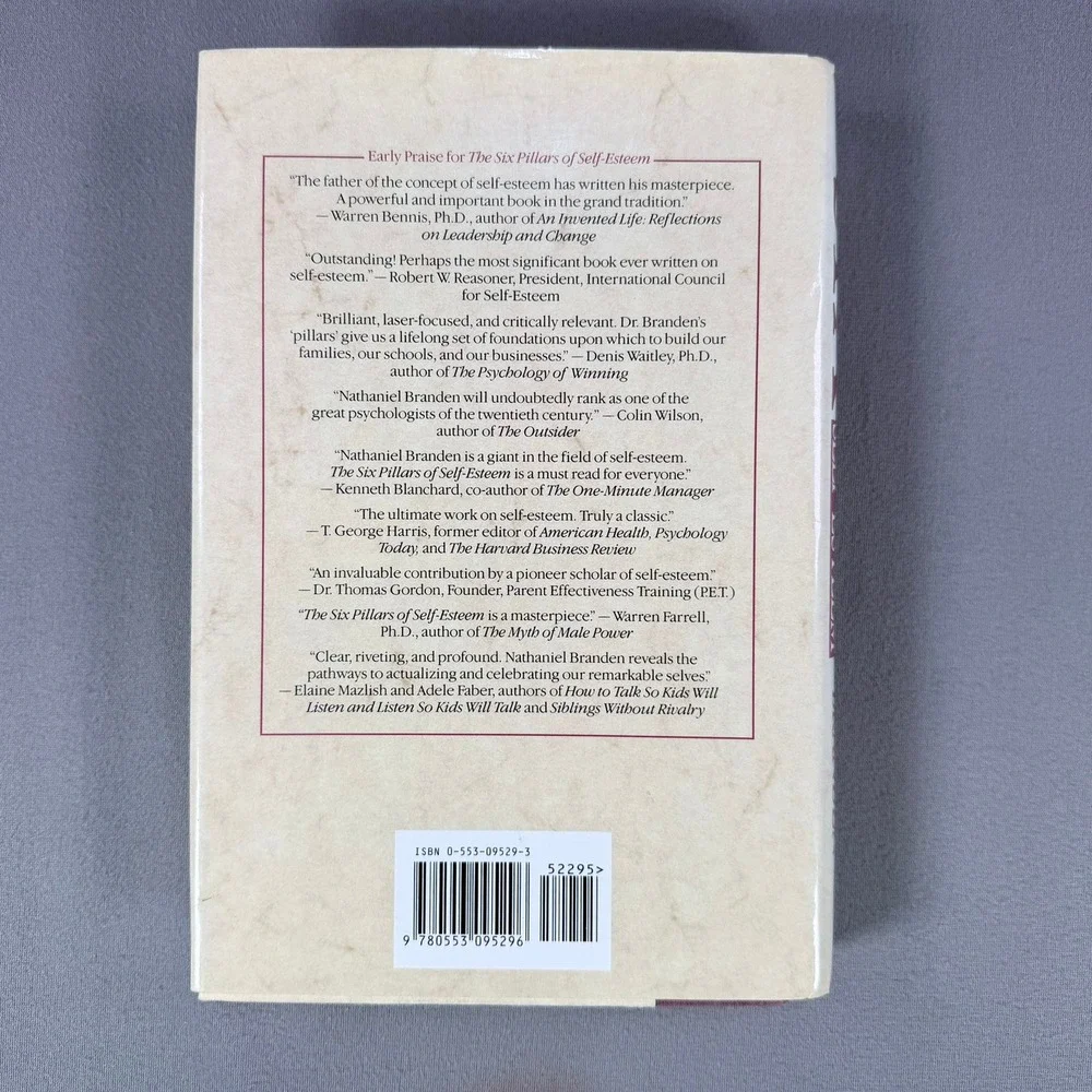Nathaniel Branden Six Pillars of‎ Self-Esteem Hardcover 1994 Signed Psychology
